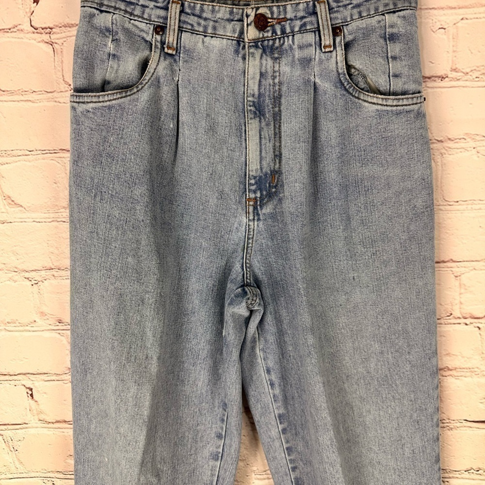 Talbots vintage blue distressed jeans high rise pleated front light denim size 6 - Picture 6 of 11